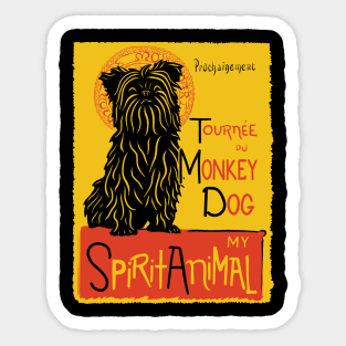 Funny Affenpinscher Cute Dog Chat Noir Mashup Art Sticker